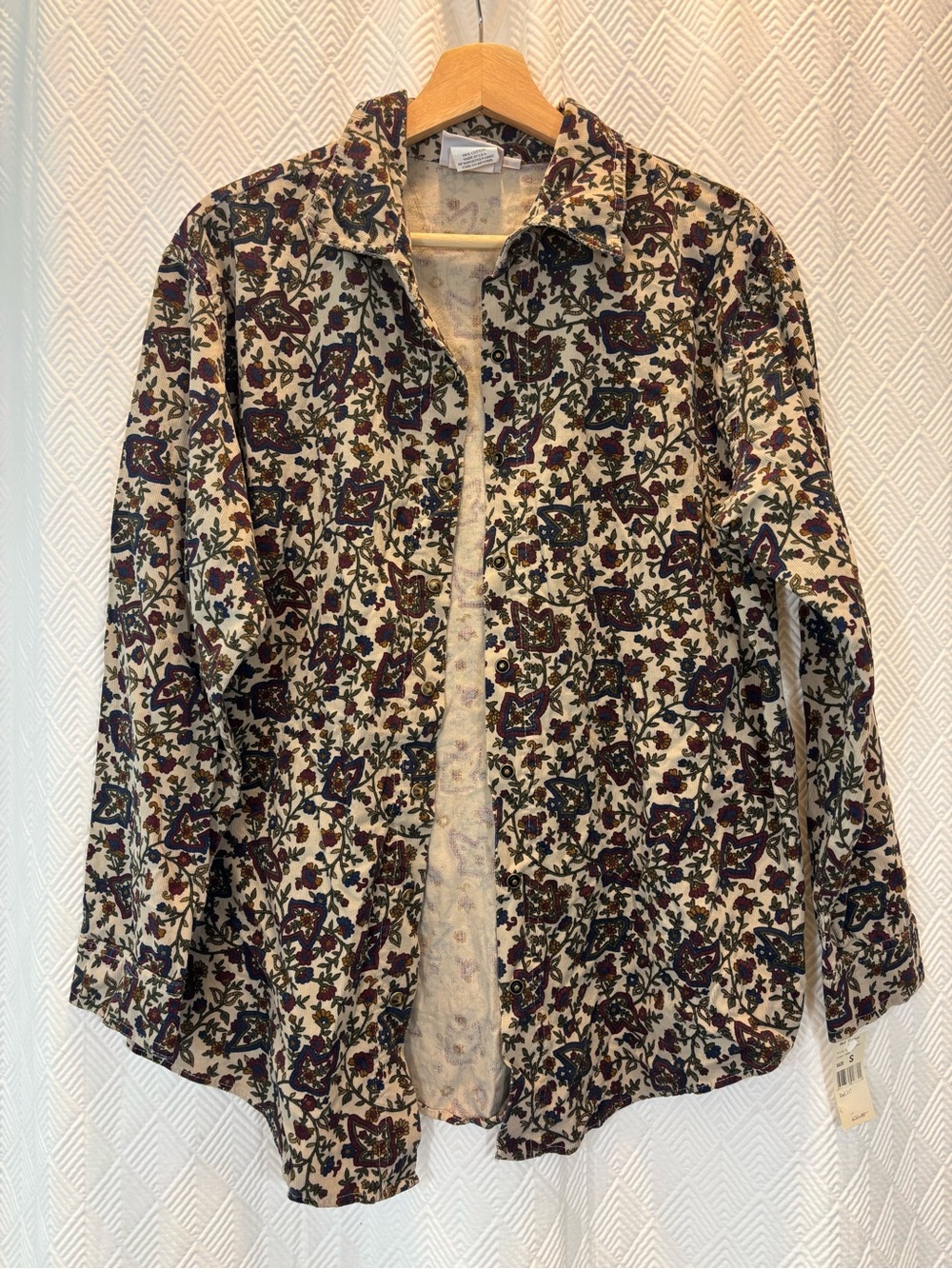 NWT Hot Cotton Marc Ware Floral Paisley Button Down Shirt Small
